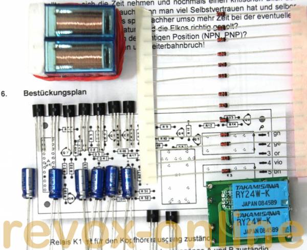Reparatursatz Revox B750 Protection Circuit mit Kopfhörer Relais