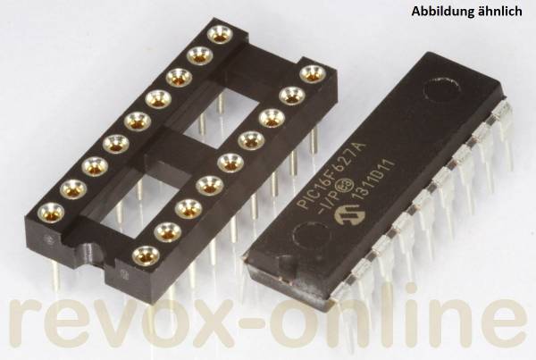 PIC16F627A-I/P 8-Bit Microcontroller, 20MHz, 16 I/O, DIP18 mit Präzisionssockel