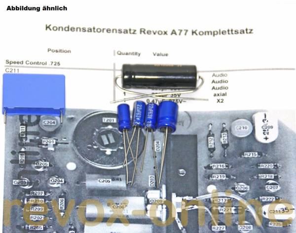 Kondensatorensatz Revox A77 Steuerung mit Netzteil
